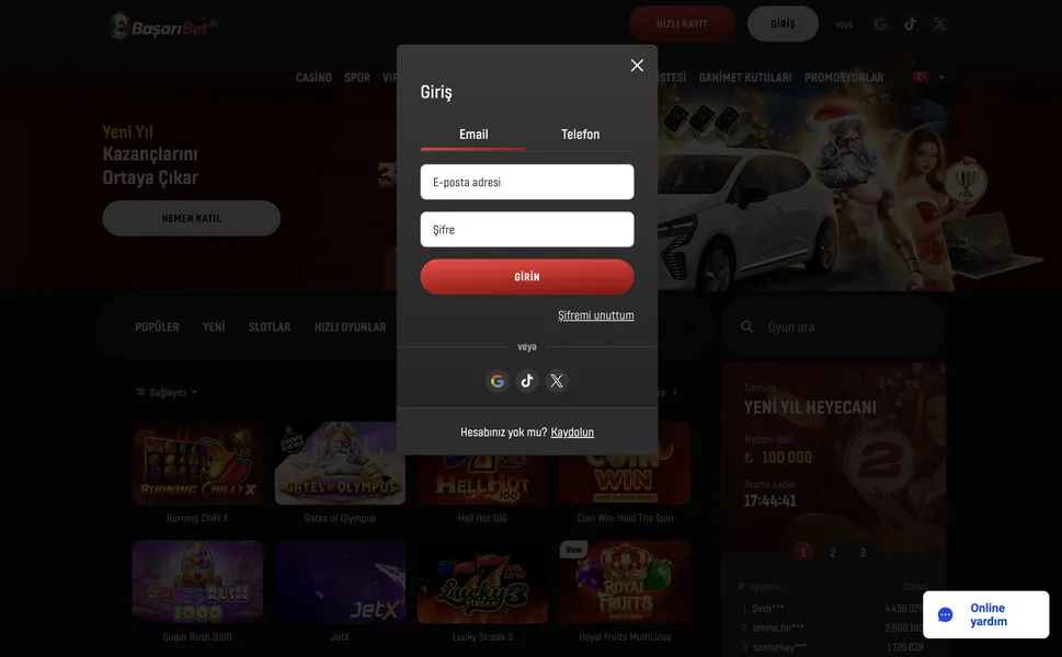 BaşarıBet Hesap Açma ve Giriş Adımları